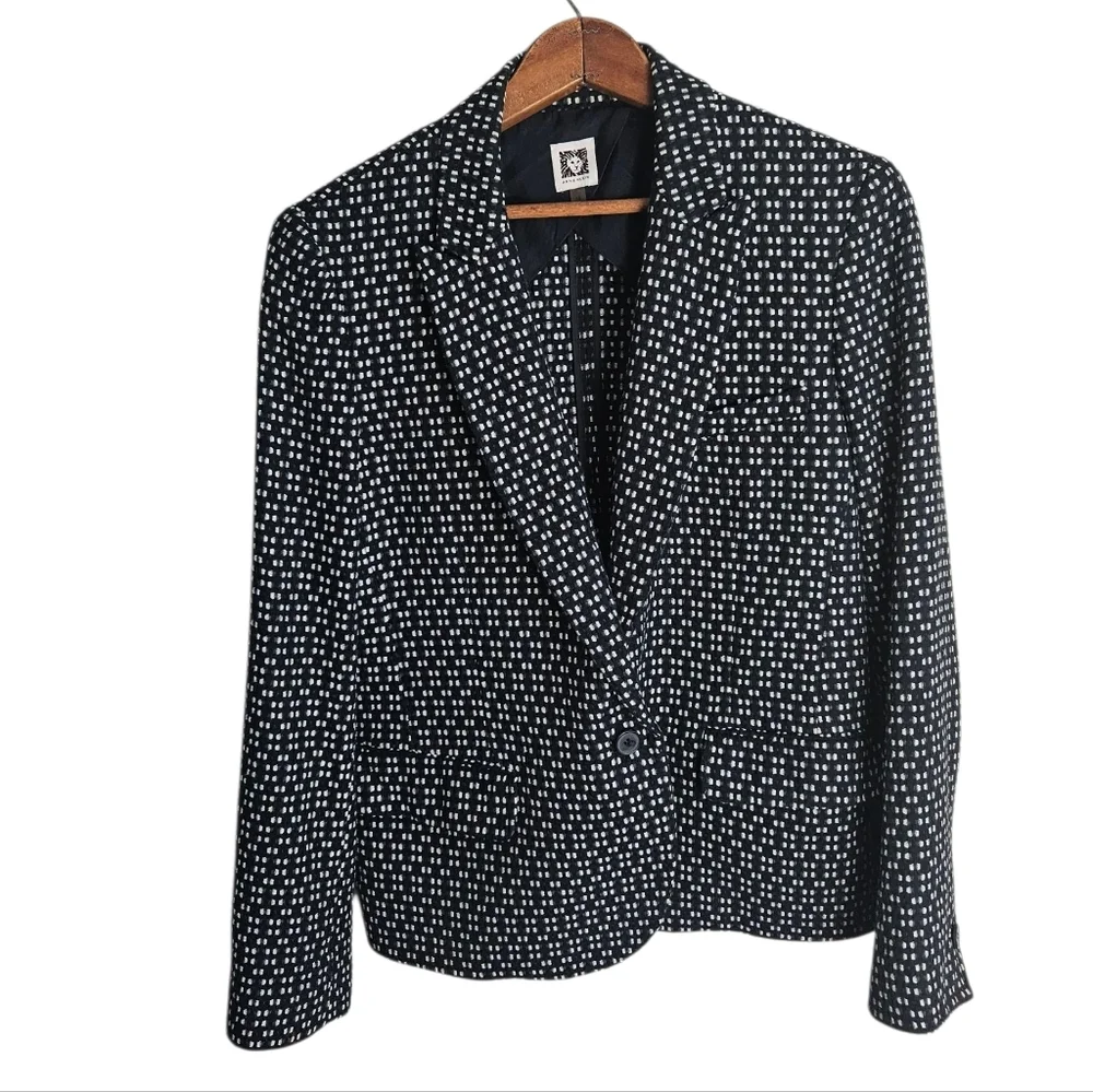 Anne Klein One-button Black abd White Blazer, Size 14 - Picture 7 of 7